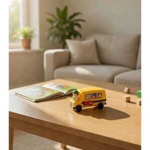 Vintage Little Tikes School Bus from Burger King Dollhouse Size 4.5”x1.5”x2”